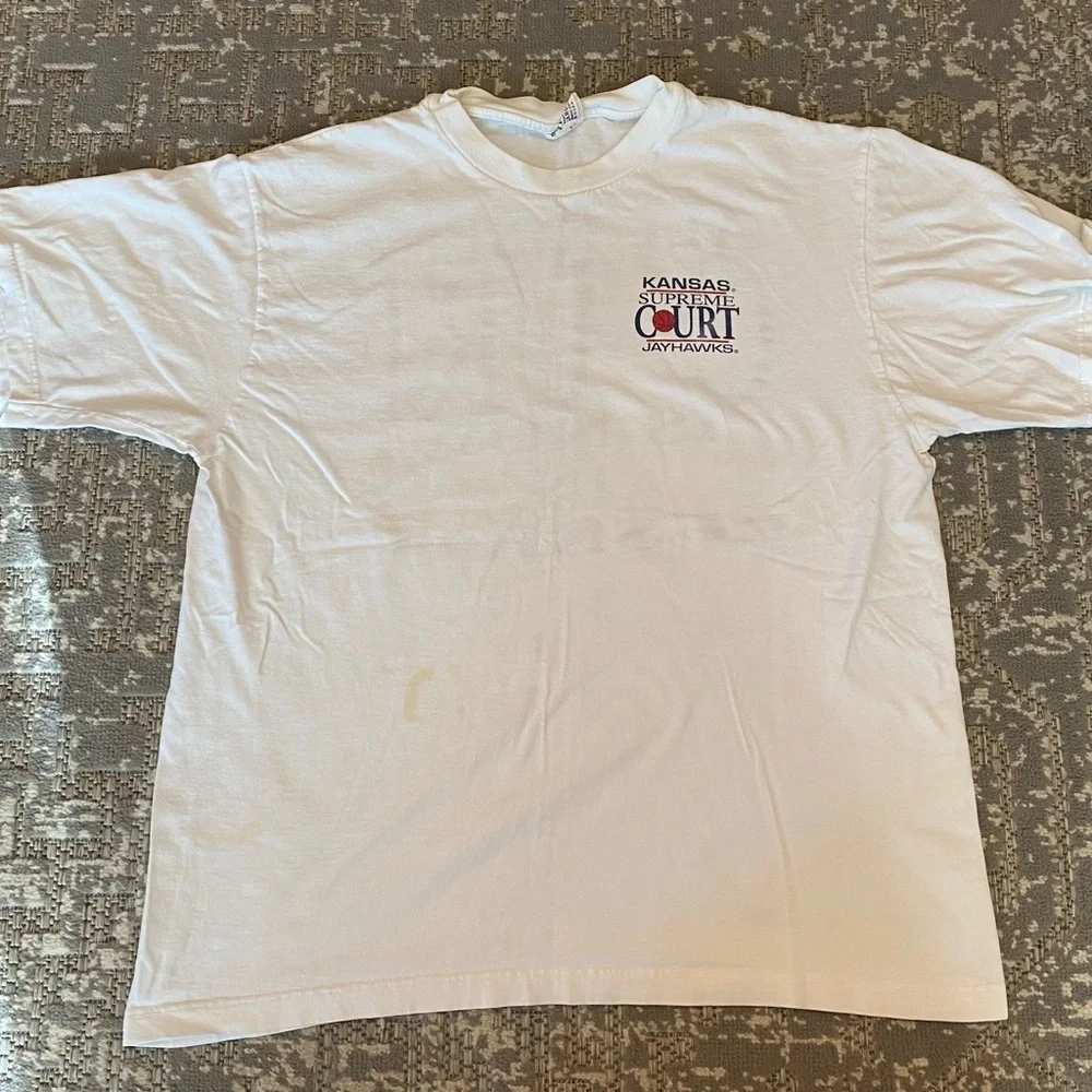 Kansas Jayhawks Supreme Court‎ Shirt Men’s Size XL Color White-Flaws
